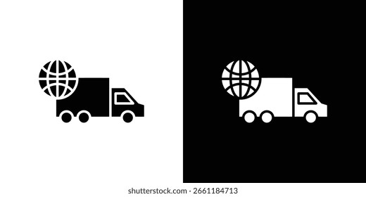 Icono logístico global de un Vector de estilo plano