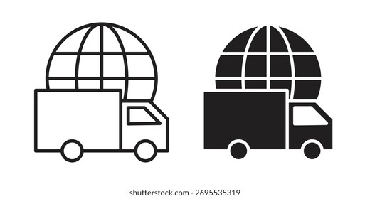 Global Logistic icon illustrations collection. editable stroke outline and flat style