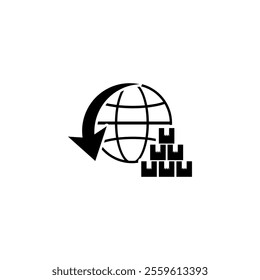 Global Logistic icon logo vector. Export import distribution icon vector