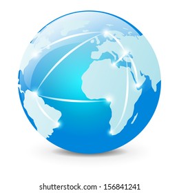 Global logistic icon on white