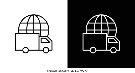 Global Logistic icon outline. Vector isolated pictogram for web