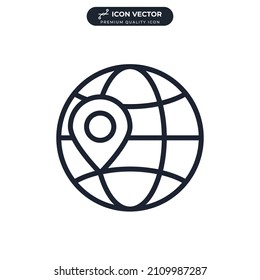plantilla de símbolo de icono logístico global para la colección de diseños gráficos y web ilustración vectorial