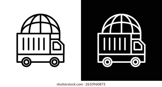 Global Logistic icon Vector isolated outline drawing.