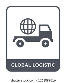 global logistic icon vector on white background, global logistic trendy filled icons from Delivery and logistic collection, global logistic simple element illustration