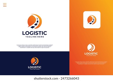 Global logistic logo design. Globe with highway logo combination