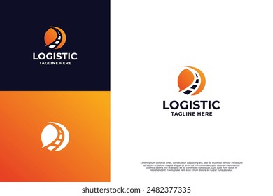 Global logistic logo design with walk and circle concept