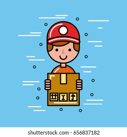 global logistic person cartoon