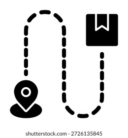 Icono de mapa de ruta logística global estilo sólido transparente