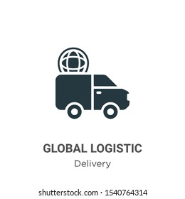 Global logistic vector icon on white background. Flat vector global logistic icon symbol sign from modern delivery collection for mobile concept and web apps design.