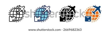 Global Logistics All In One Icon Multi Styles Vector Set