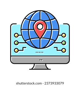 globale Logistikfarbsymbol-Vektorgrafik. globales Logistikzeichen. einzelne Symbolillustration