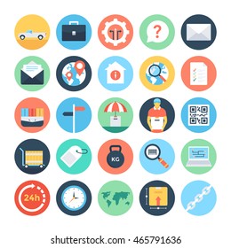 Global Logistics Colored Vector Icons 4