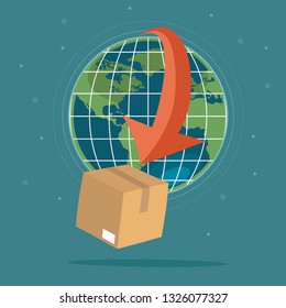 Global logistics concept, deliver through the word