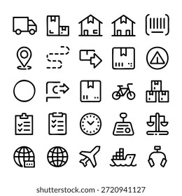 Paquete de iconos de logística y entrega global