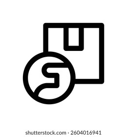 Global logistics. Editable stroke vector icon.