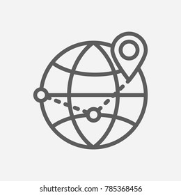 Global Logistics Icon Line Symbol. Isolated Vector Illustration Of Global Business Delivery Sign Concept For Your Web Site Mobile App Logo UI Design.