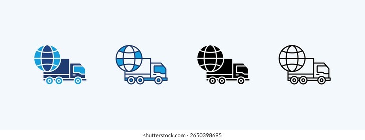 Global Logistics Icon Set Multiple Style Collection
