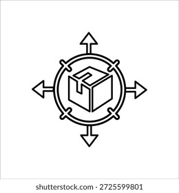 Iconos de la logística global. Ilustración vectorial de línea simple