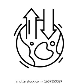 Global logistics line icon, concept sign, outline vector illustration, linear symbol.