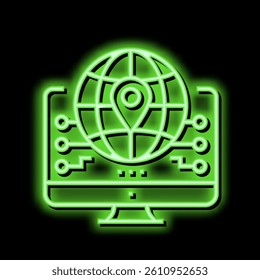 global logistics neon light sign vector. global logistics illustration