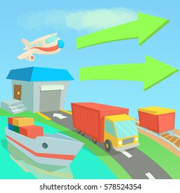 Global logistics network concept. Cartoon illustration of global logistics network vector concept for web