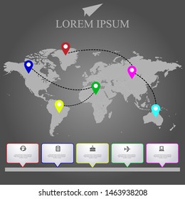 Global logistics network. Flat vector illustration.