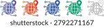 Global Logistics and Network Location Icon Set vol 1892