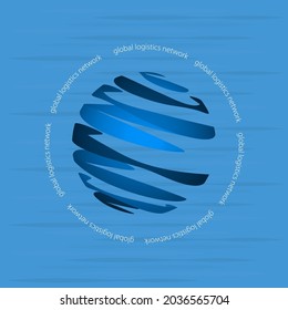 Global logistics network. Map global logistics partnership connection.  Stylized globe in blue for your design.  EPS10.