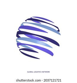 Global logistics network. Map global logistics partnership connection.  Stylized globe in violet for your design.  EPS10.