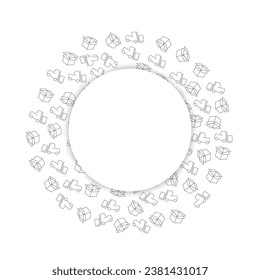 Global logistics network. Map global logistics partnership connection. Vector banner template with logistics icons and text space.  White  circle text space  with shadow for your design. EPS10.