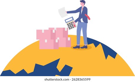 Global logistics service, world import and export transportation,

