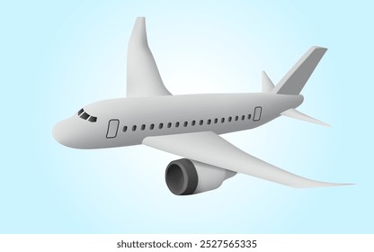 Global Logistics transportation. Aeroplane, airplane, Air logistics, Plane Air transportation, Travel, vacation tourism, worldwide delivery.  3D Vector illustration. Perspective view. Eps 10