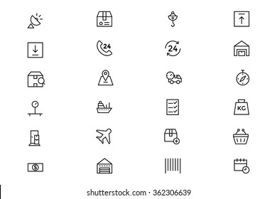 Global Logistics Vector Line Icons 2