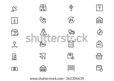 Global Logistics Vector Line Icons 2