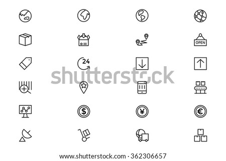 Global Logistics Vector Line Icons 4