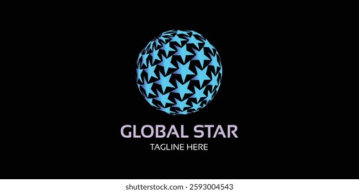 global logo with a combination of colorful stars and globe