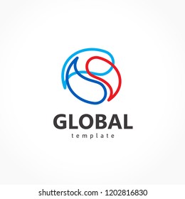 Global logo curves lines