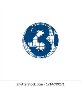 Global Logo Design, 3 world vector illustration