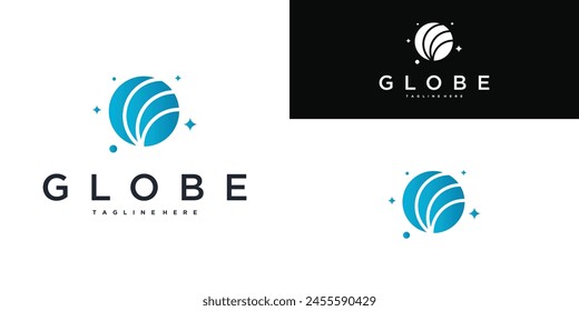 Global logo design with creative unique concept. Premium Vector