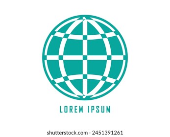 Ilustración vectorial de diseño de logotipo global. Icono del diseño del logotipo del globo, mundo, internacional mundial, icono global. Puede utilizar para el logotipo, infografía, Anuncio, cartel, Diseño web. Aislado sobre fondo blanco. 