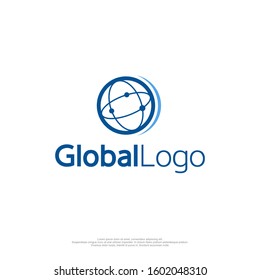 Global logo with a minimalist modern style and globe icons