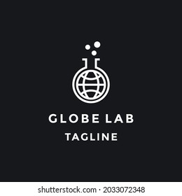Logotipo global con estilo de laboratorio científico y plantilla de diseño de tarjetas de visita, laboratorio, ciencia, idea, plantilla, Vector Premium