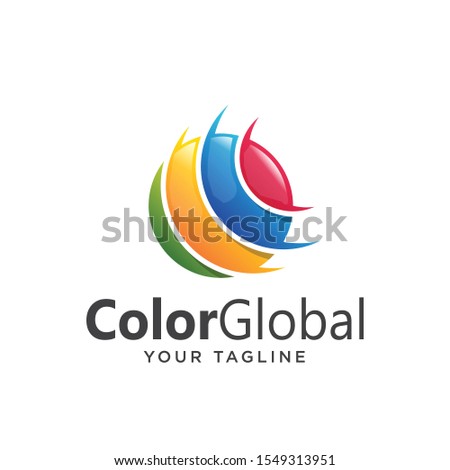 global logo simple gradient. globe logo colorful modern.