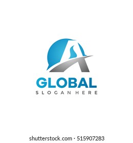 Global logo template. Typography logo A. Vector Illustration Eps.10