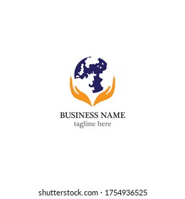 Diseño de icono vectorial de plantilla de logotipo global