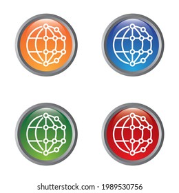 Diseño de conjunto de iconos del vector de la plantilla de logotipo global