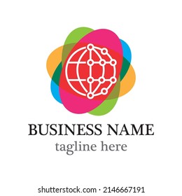 Global logo template vector icon