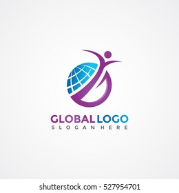 Global logo template. Vector Illustration Eps.10