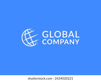 globale Logo-Vektorgrafik. Logo-Vorlage mit einfacher Linie