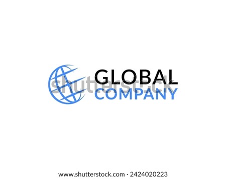 global logo vector illustration. simple line globe logo template